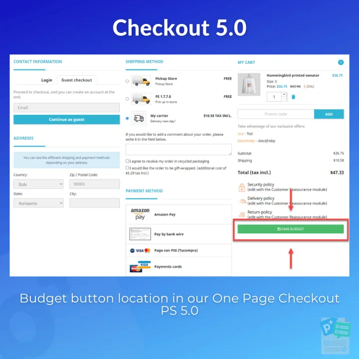 Quotation OPC - Generate PDF budgets based on the cart