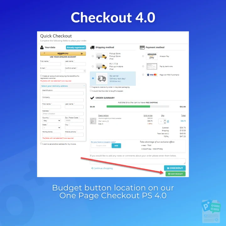 Quotation OPC - Generate PDF budgets based on the cart