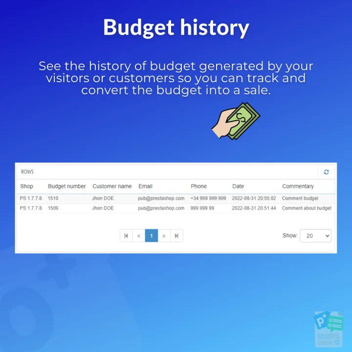 Quotation OPC - Generate PDF budgets based on the cart